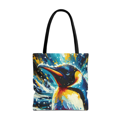 Emperor Penguin in Snowfall - Tote Bag