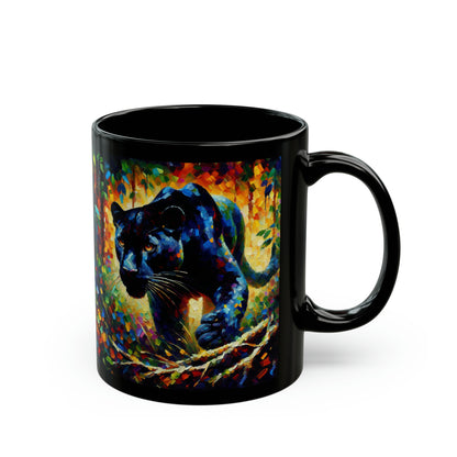 Black Panther Stalking - Black Mugs (11oz, 15oz)