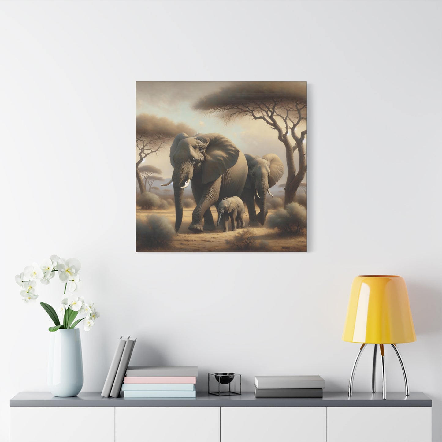 Hyena Family Canvas Art Print