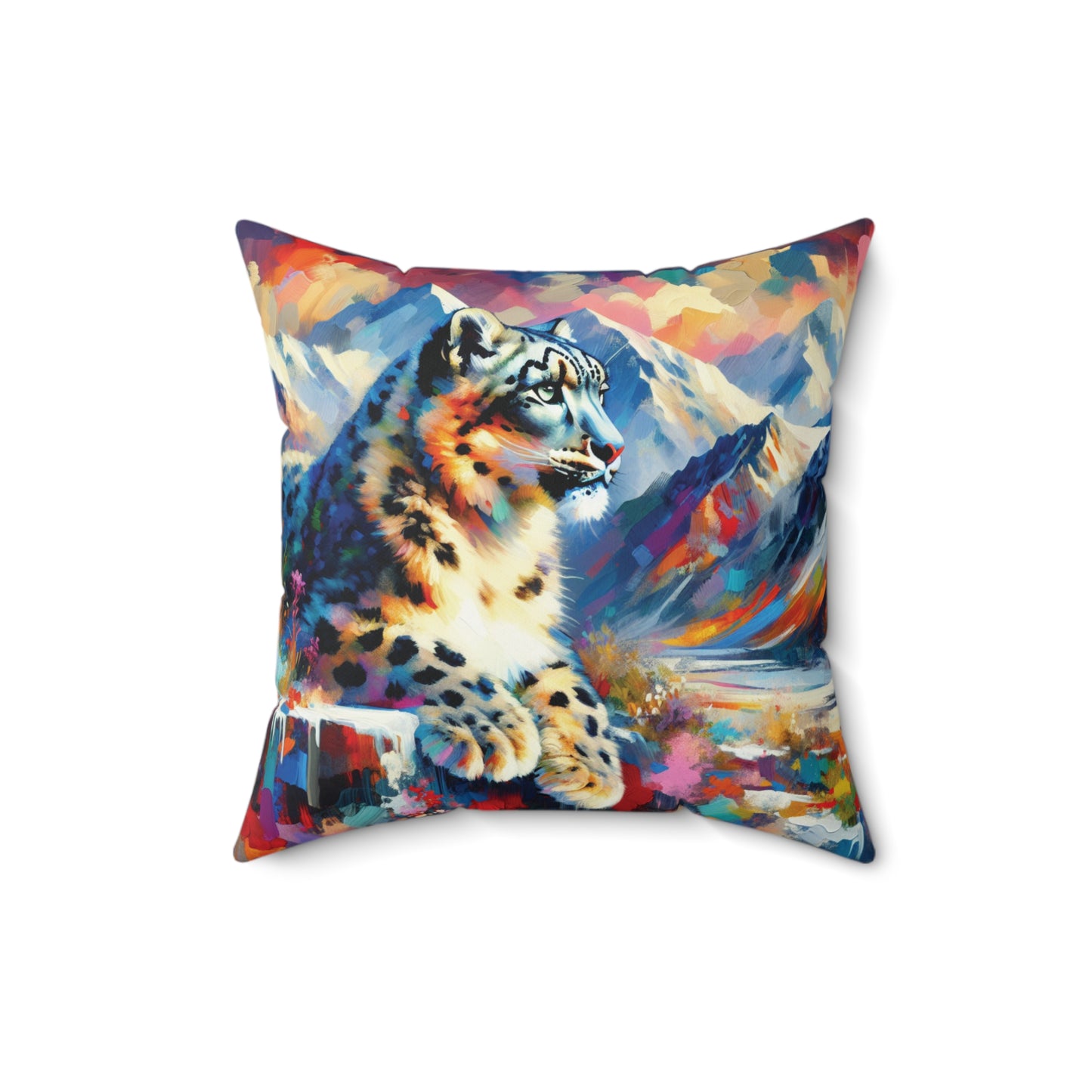 Himalayan Snow Leopard - Square Pillow