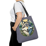 Wolf Portrait Tote Bag, Art Nouveau Style