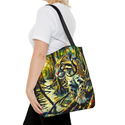 Clouded Leopard with Mangrove Trees - Tote Bag