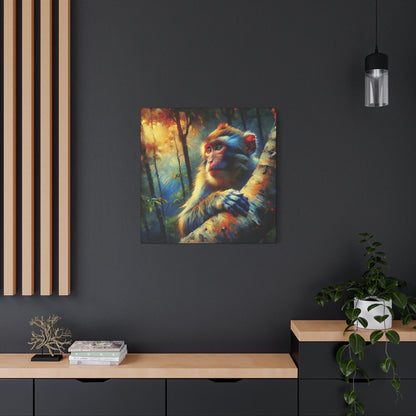 Monkey Wall Art - Rhesus Macaque Expressionist Canvas Art Print
