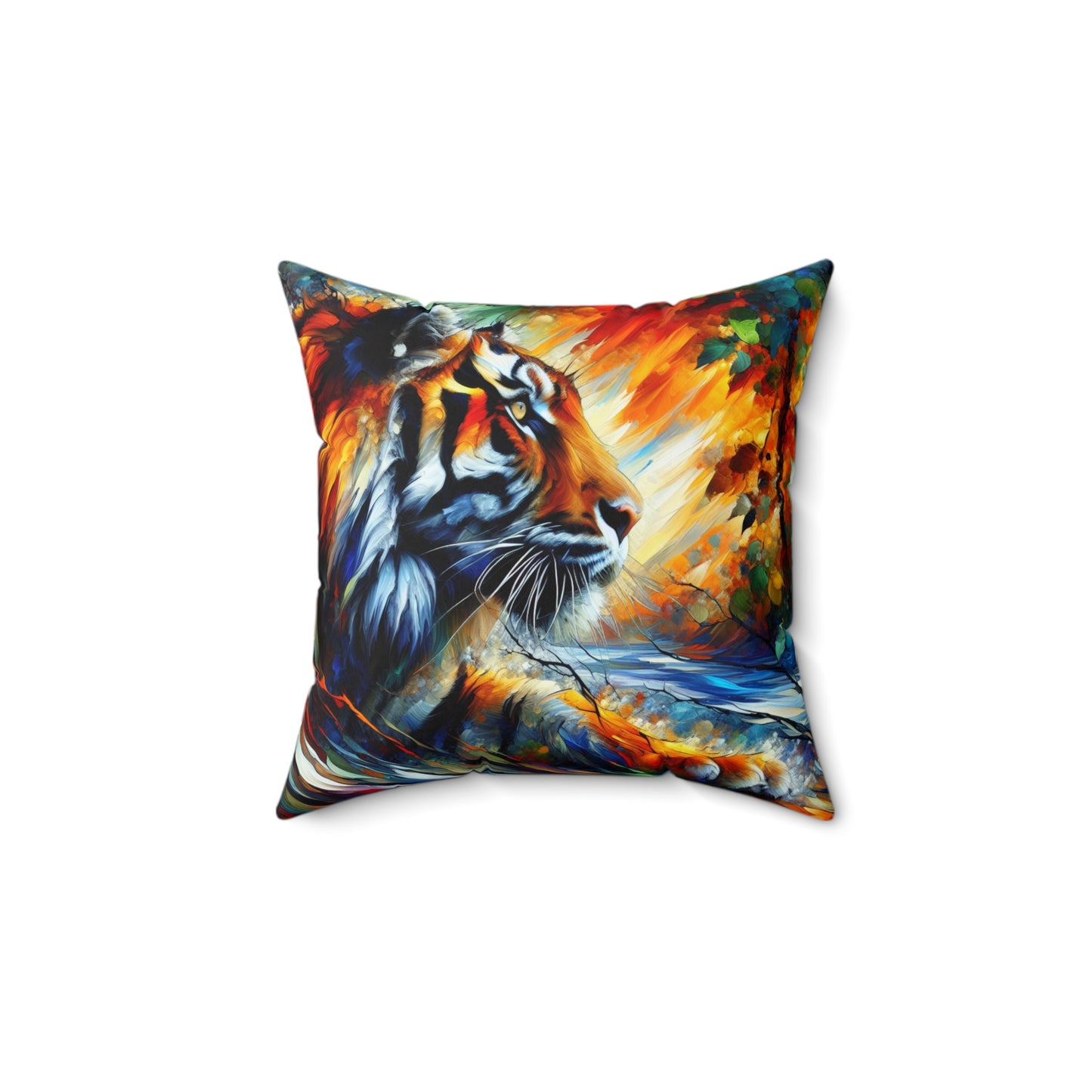 Tiger Focus - Square Pillow