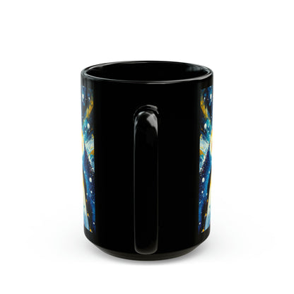 Emperor Penguin in Snowfall - Black Mugs (11oz, 15oz)