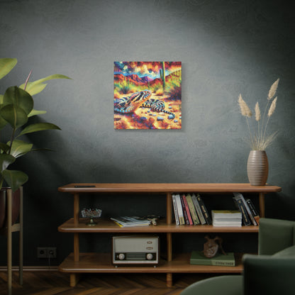 Desert Rattlesnake Expressionist Canvas Art Print