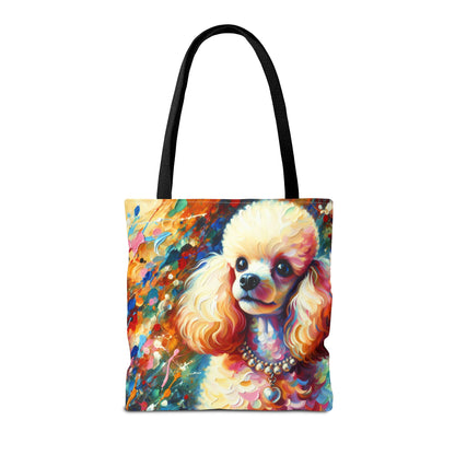 Cream Poodle with Pearls Tote Bag