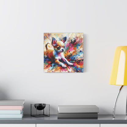 Chihuahua Mayhem Expressionist Canvas Art Print