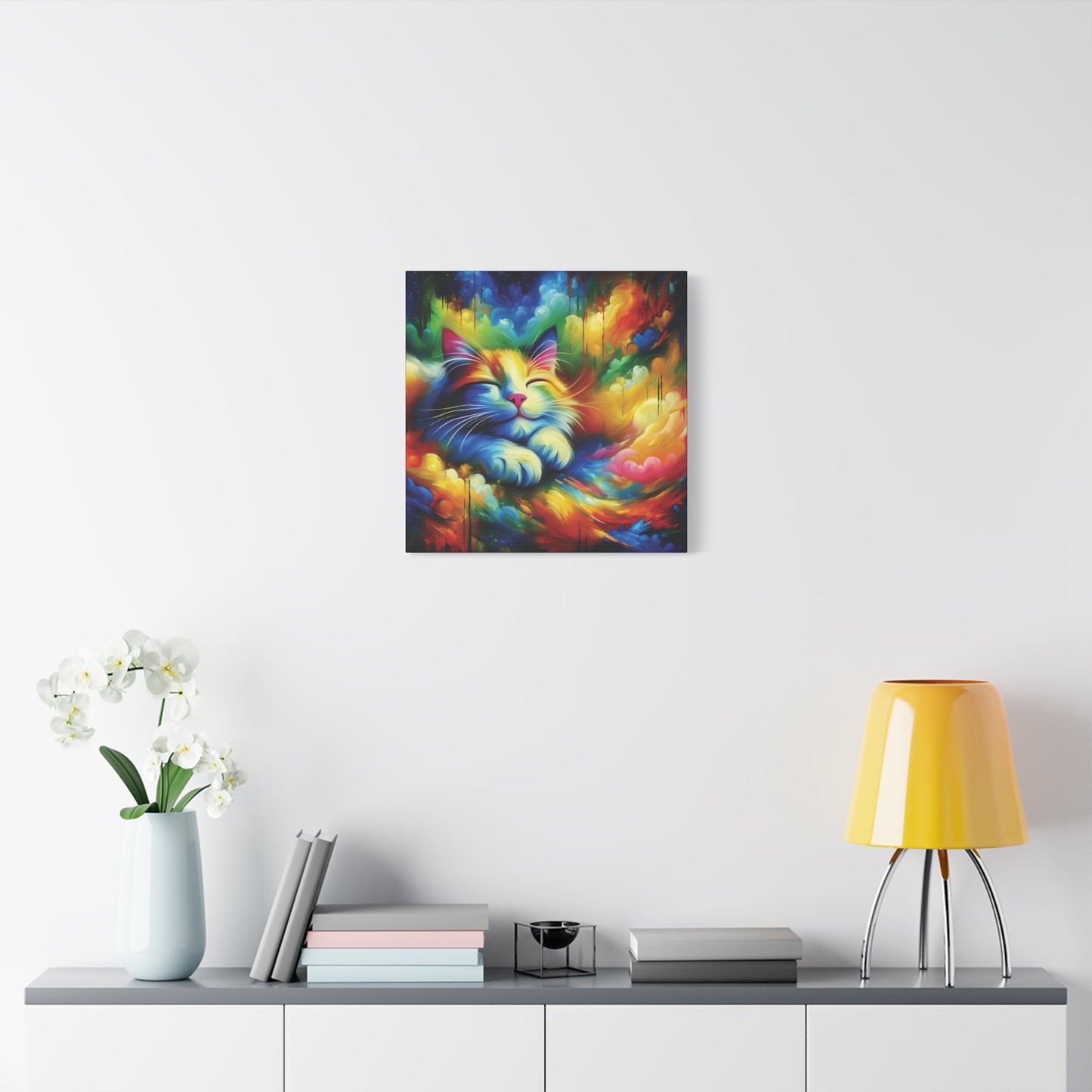 Canvas Wall Art - Blissful Calico - Modern Expressionist Art Style