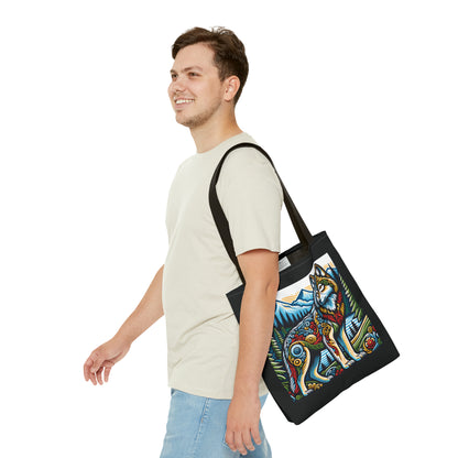 Folk Art Wolf - Tote Bag