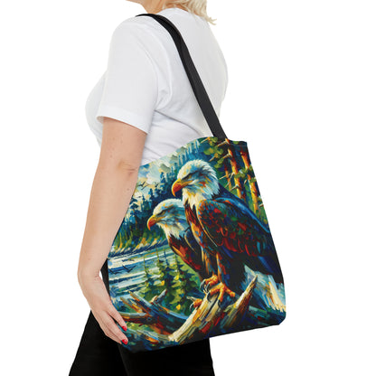 Eagle Pair Near Shore - Tote Bag