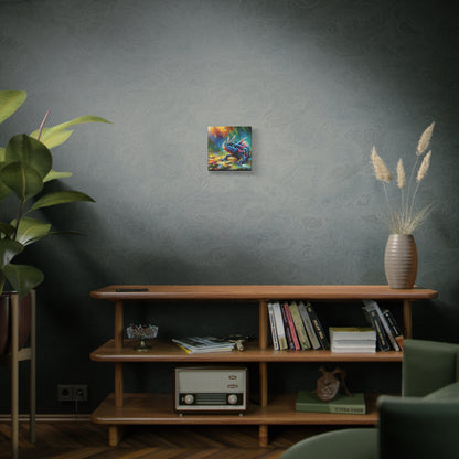Axolotl Expressionist Art on Square Canvas