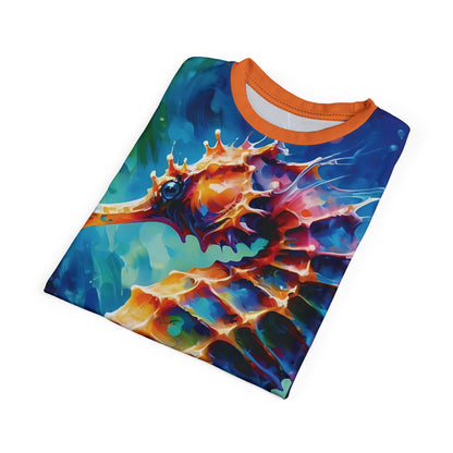Expressionist Seahorse Unisex Cut & Sew All Over Print Tee