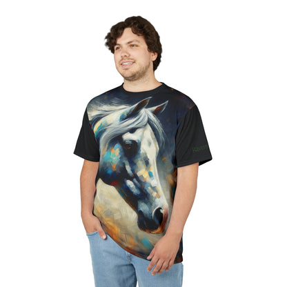 Dapple Grey Mare Vibrant Art Tee | Colorful Unisex Cut & Sew T-Shirt, Wildlife Apparel, Unique Graphic Tee, Birthday Gift