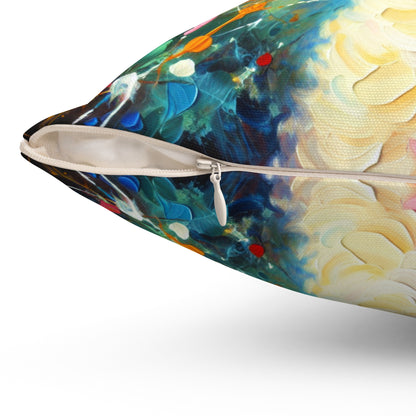 Cream Poodle with Pearls Square Pillow