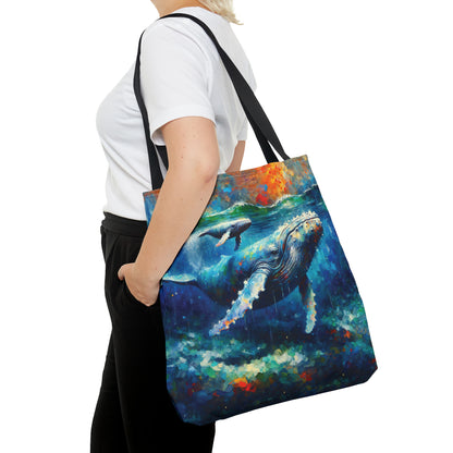 Humpback Whale and Calf - Tote Bag