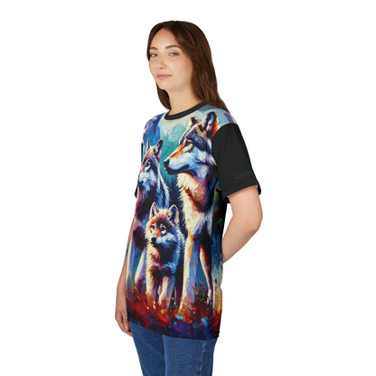 Gray Wolf Family Unisex Cut & Sew All Over Print Tee