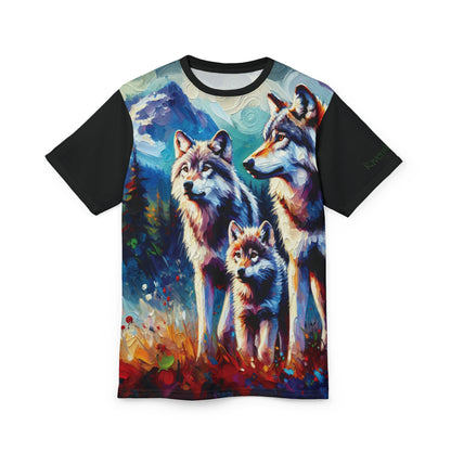 Gray Wolf Family Unisex Cut & Sew All Over Print Tee