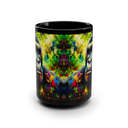 Pensive Gorilla Black Mug, 15oz