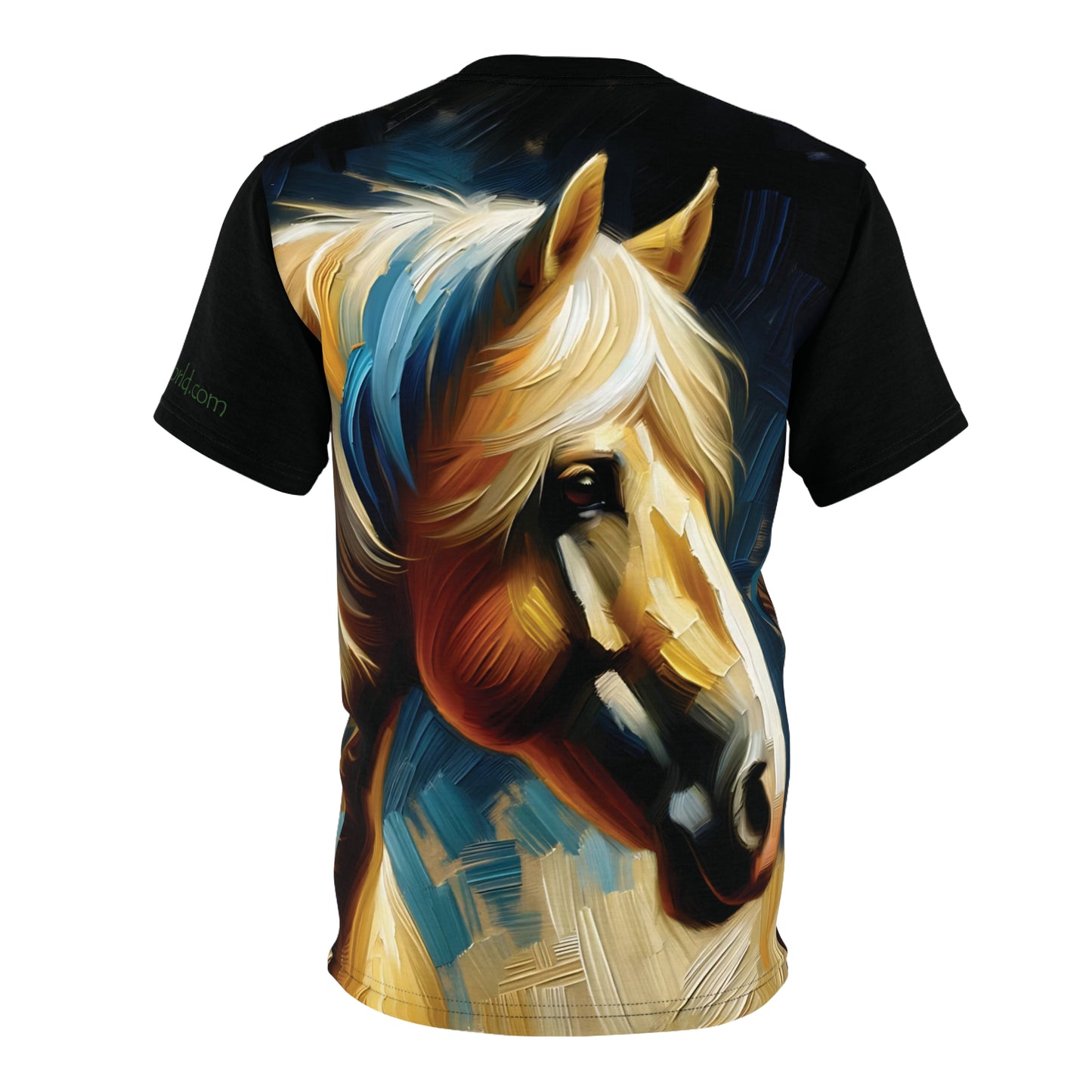 Palomino Horse Portrait Vibrant Art Tee | Colorful Unisex Cut & Sew T-Shirt, Wildlife Apparel, Unique Graphic Tee, Birthday Gift