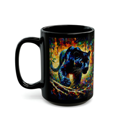 Black Panther Stalking - Black Mugs (11oz, 15oz)