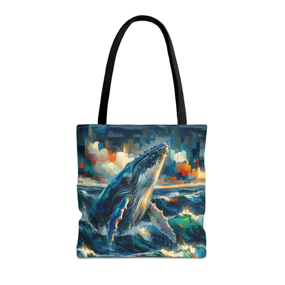 Humpback Breaching - Impressionist Art Style Tote Bag