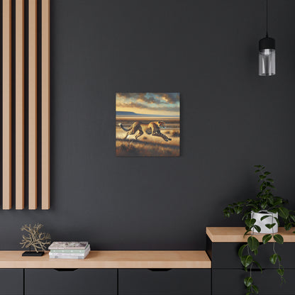 Cheetah Running Impressionist Canvas Art Print