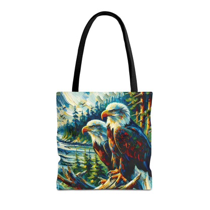 Eagle Pair Near Shore - Tote Bag