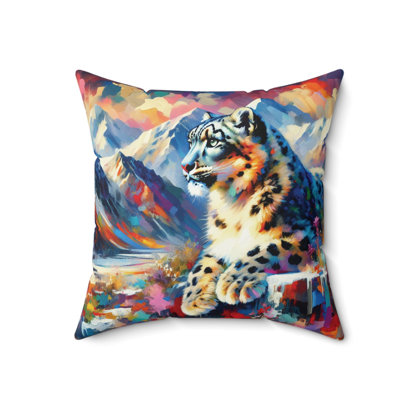 Himalayan Snow Leopard - Square Pillow