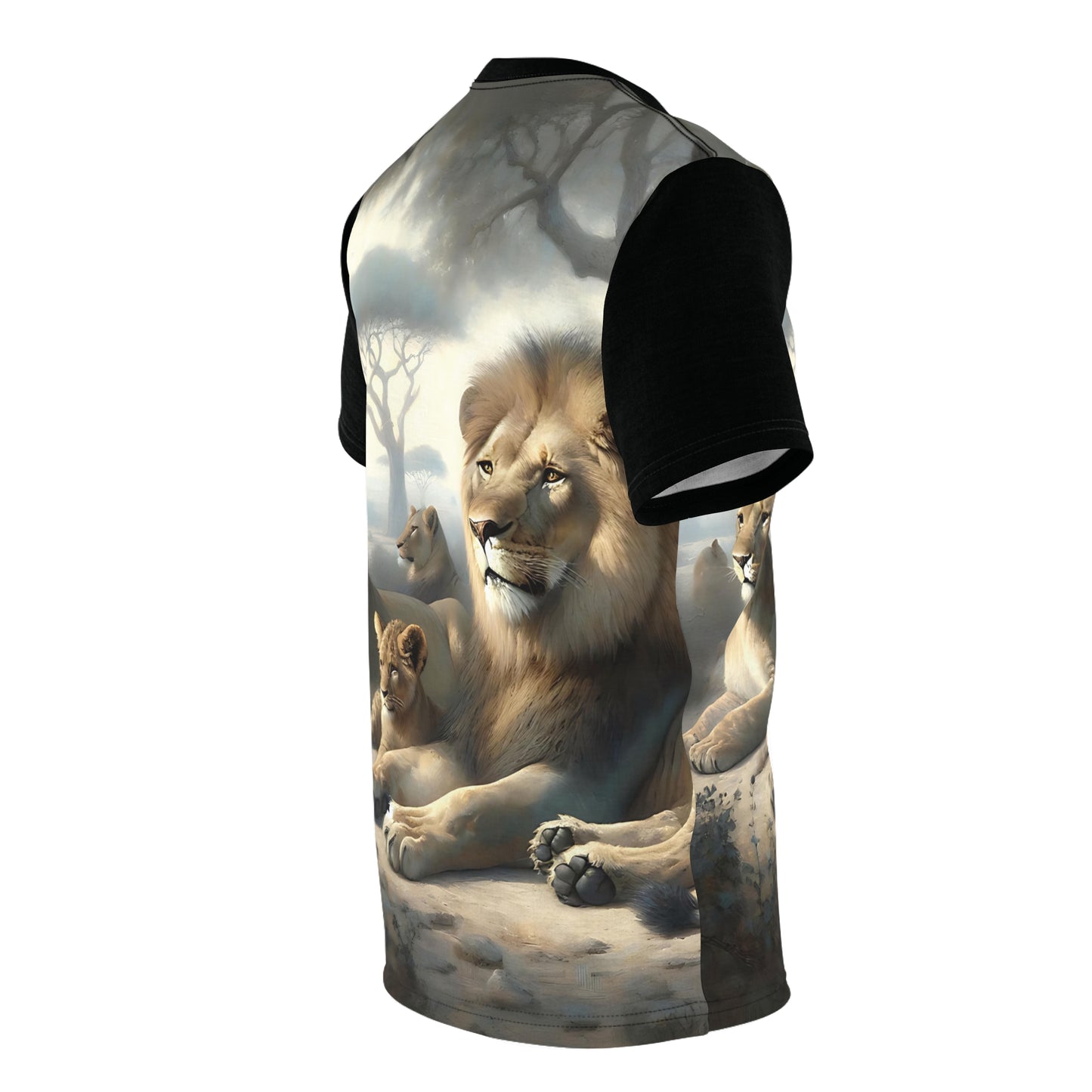 Lion's Pride Art Tee | Colorful Unisex Cut & Sew T-Shirt, Wildlife Apparel, Unique Graphic Tee, Birthday Gift