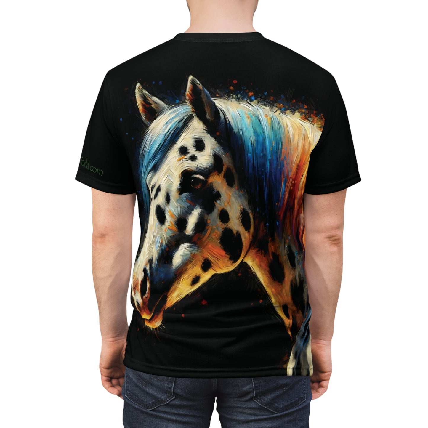 Appaloosa Horse Portrait Vibrant Art Tee | Colorful Unisex Cut & Sew T-Shirt, Wildlife Apparel, Unique Graphic Tee, Birthday Gift