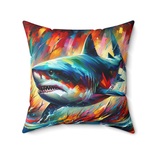 Great White Breach - Square Pillow