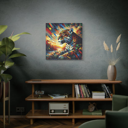 Jaguar Sunset Expressionist Canvas Art Print