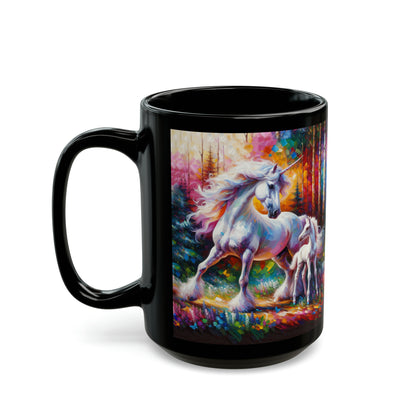 Unicorn Dad Meets His Daughter - Black Mugs (11oz, 15oz)