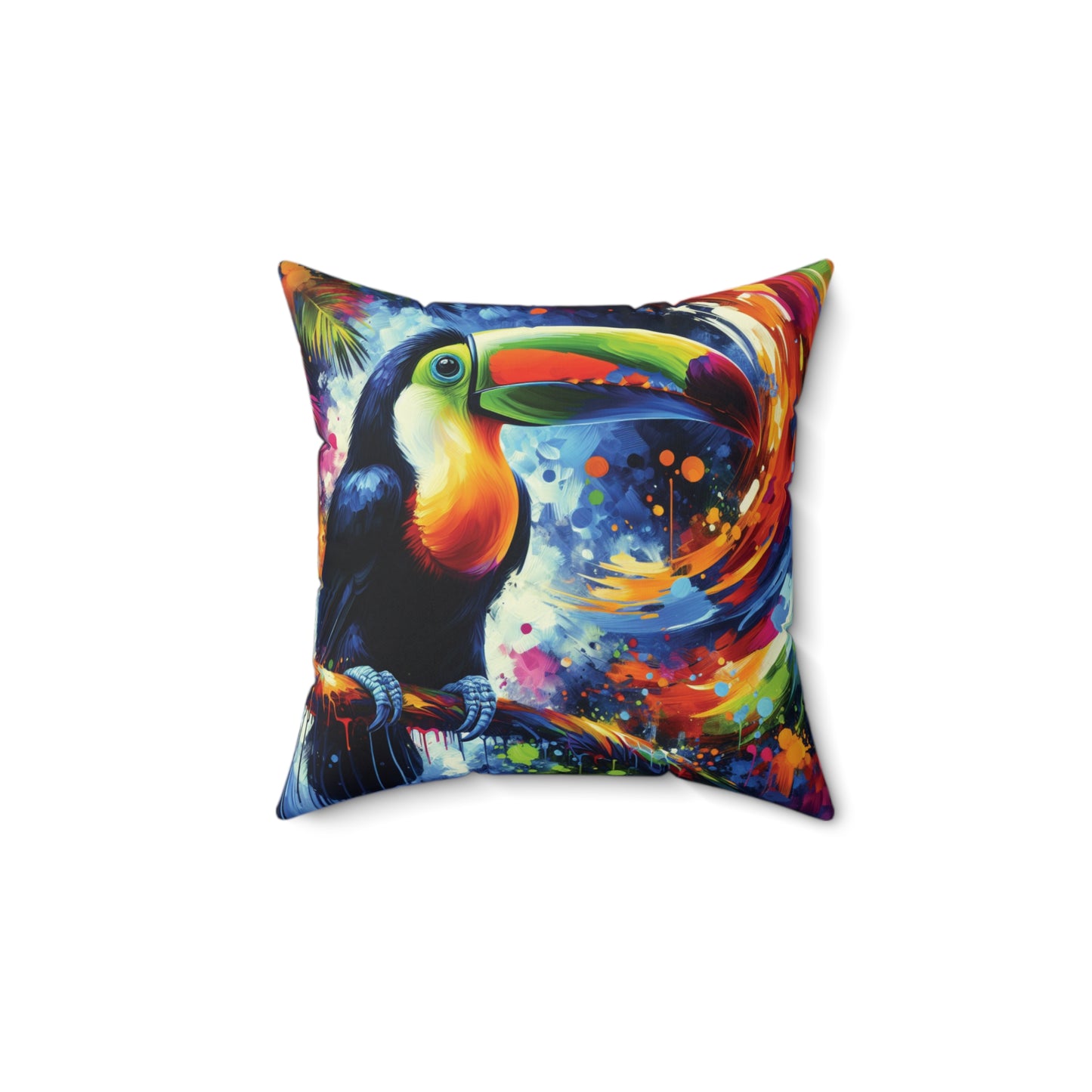 Colorful Toucan - Square Pillow