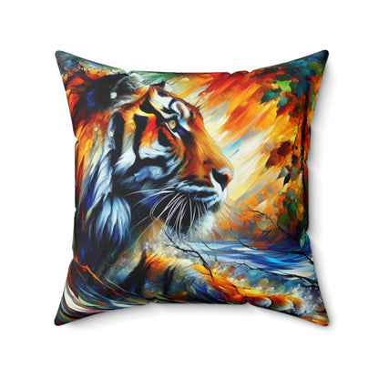 Tiger Focus - Square Pillow