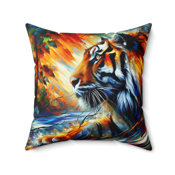 Tiger Focus - Square Pillow