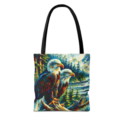 Eagle Pair Near Shore - Tote Bag