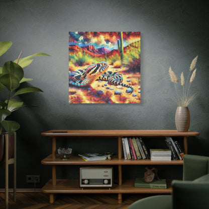 Desert Rattlesnake Expressionist Canvas Art Print