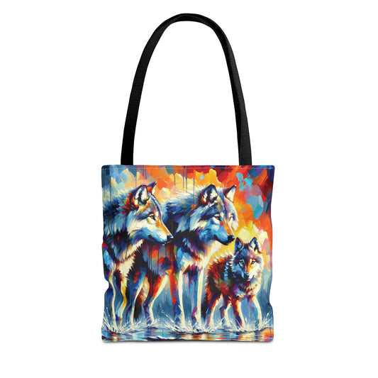 Reigning Wolves - Impressionist Art Style Tote Bag