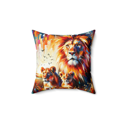 Lion Family - Square Pillow