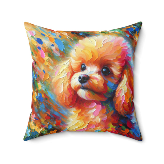 Apricot Poodle - Square Pillow