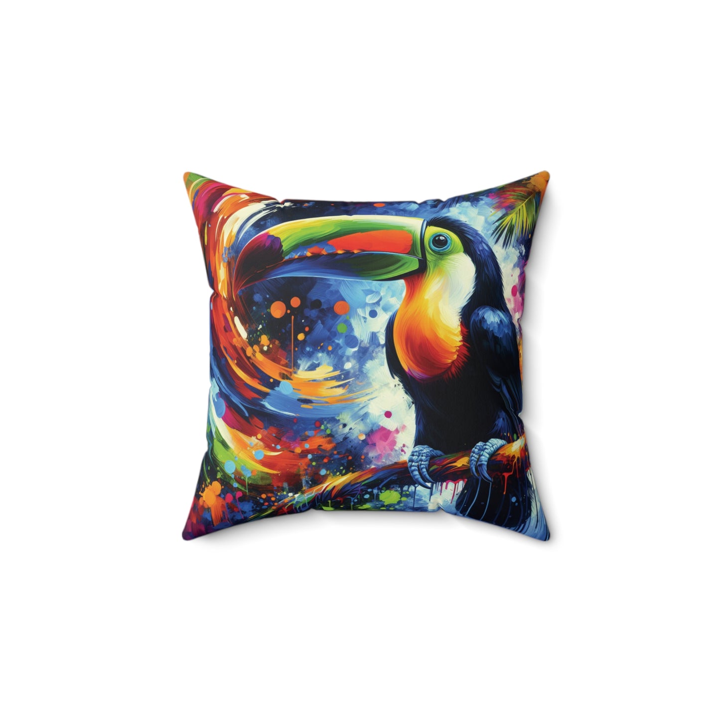 Colorful Toucan - Square Pillow