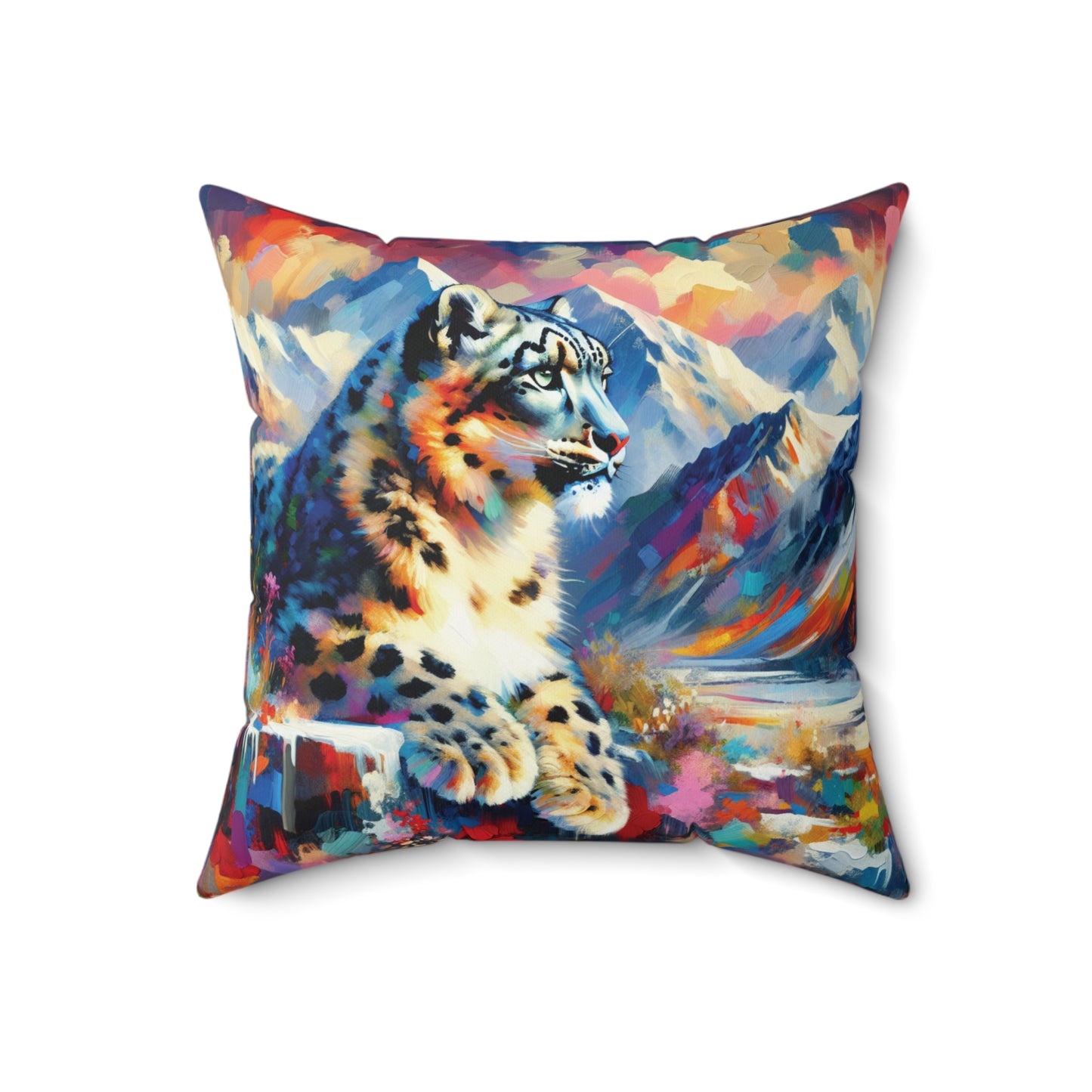 Himalayan Snow Leopard - Square Pillow