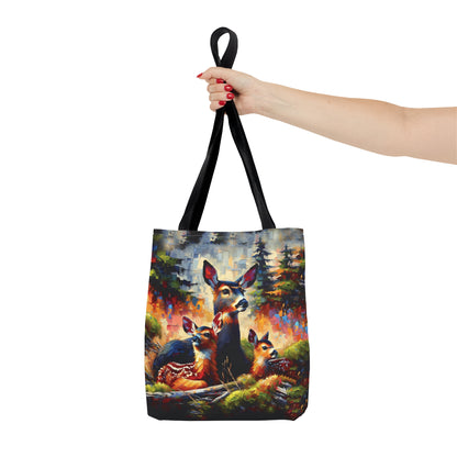 Black Tail Doe with Fawns - Tote Bag