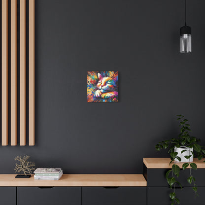 Canvas Wall Art - Contented Cat - Modern Impressionist Art Style