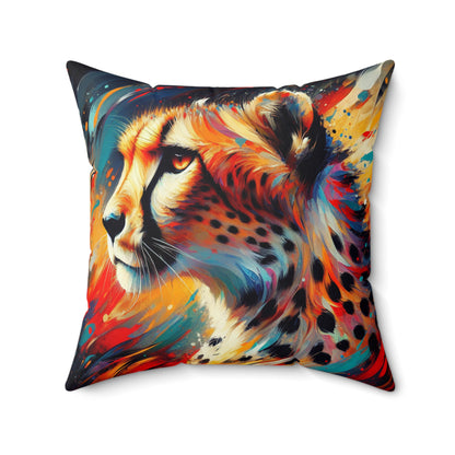 Cheetah Portrait - Square Pillow