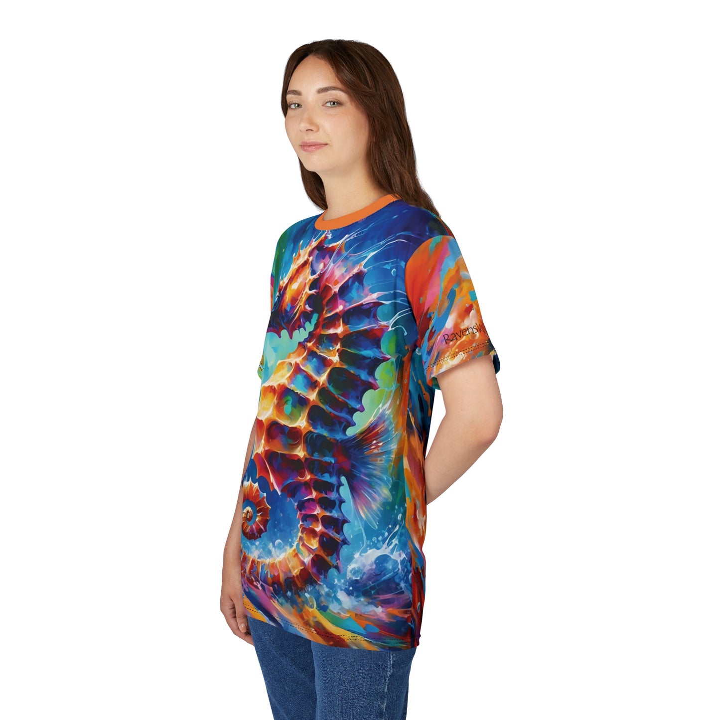 Expressionist Seahorse Unisex Cut & Sew All Over Print Tee