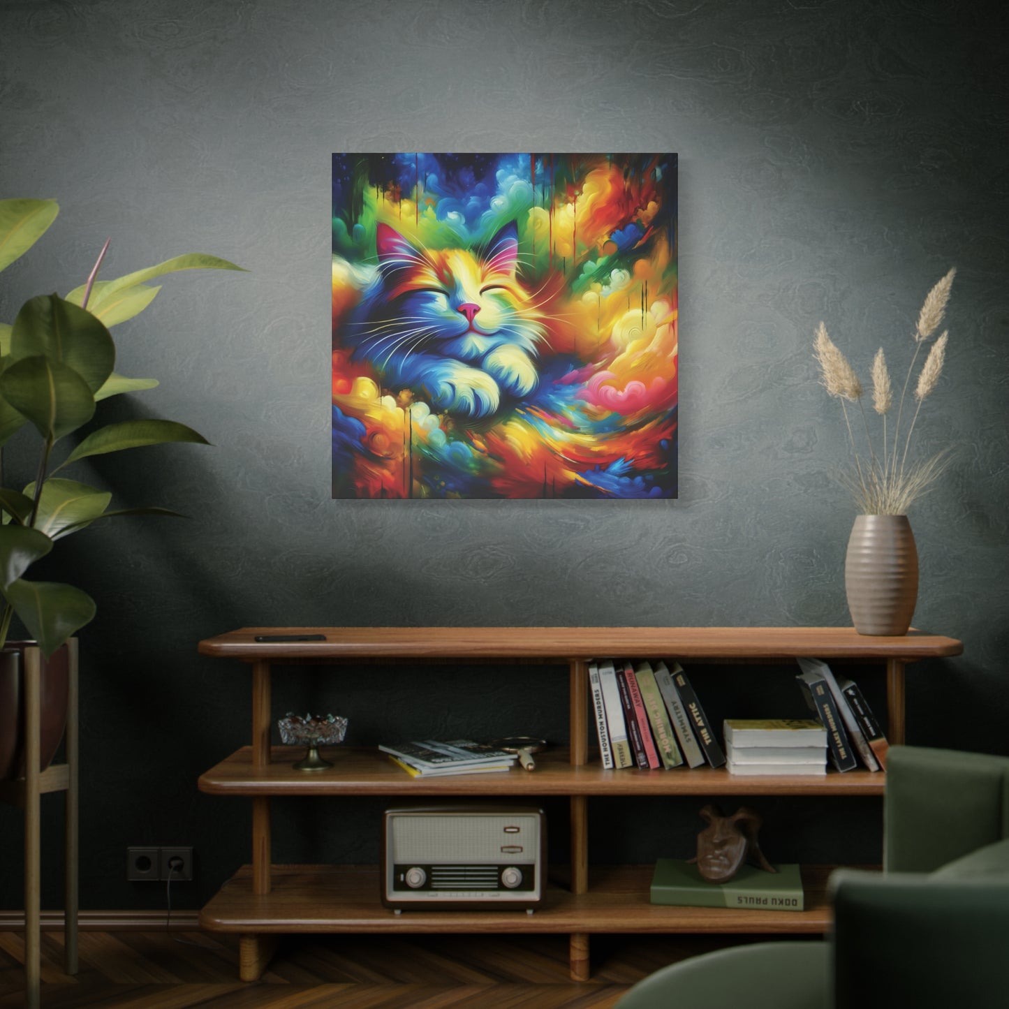 Canvas Wall Art - Blissful Calico - Modern Expressionist Art Style