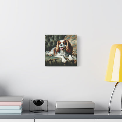 Cavalier King Charles Spaniel on Sofa Impressionist Canvas Art Print